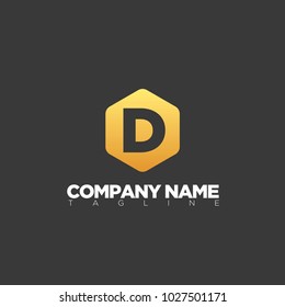 D letter logo template modern