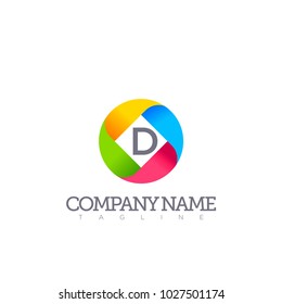 D letter logo template modern