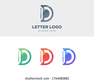 D letter logo template, modern logo template