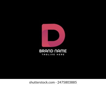 D letter logo template monogram