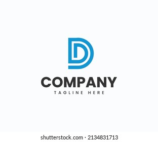 D letter logo template for your company