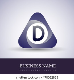D letter logo in the triangle shape, font icon, Vector design template elements for your application or company identity.