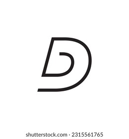 D letter logo with twisted lines