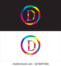 D letter logo vector design on black and white color background.D letter logo creative logo.D