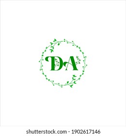D A letter logo vector design on white color background. da icon
