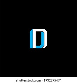 D letter logo vector design on black color background. d alphabet