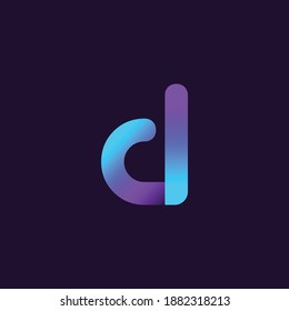 D Letter logo vector. Gradient style.