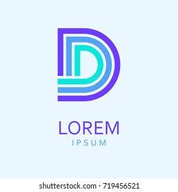 D Letter Logo. Vector Icon