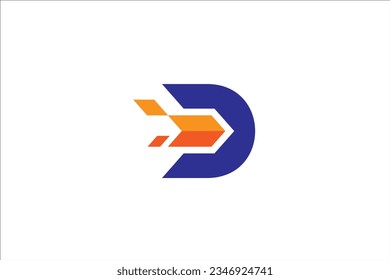 D letter logo vector image with arrow shot