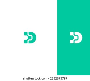 Letra D Símbolo de monograma abstracto de plantilla de vectores con logotipo. Usable para el deporte de negocios, la tecnología, la moda, el logotipo digital y creativo futuro
