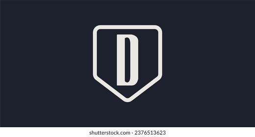 D Letra Logo Vector Template Símbolo abstracto de monograma . letra D dentro del escudo Carta utilizable para el mejor moderno, empresarial, corporativo, premium, deportivo, tecnológico y futuro logotipo creativo