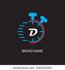 D letter logo vector Unique attractive creative modern initial design white color on black color background D letter logo icon design
