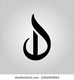 D letter logo. D letter logo with white background. This is black letter logo. Use stylist fashion logo. Decorative design.
