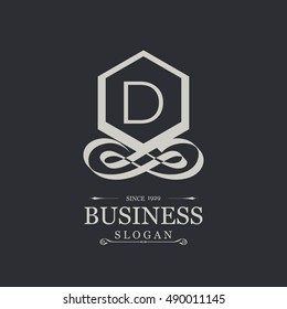 D Letter logo, White Emblem, Beautiful Business Logo