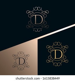 D letter Luxury Logo template vector