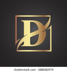 Vector de logotipo de lujo de la letra D