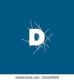 D letter mark conceptual logo vector design. D text with line shape. Letter logo, t-shirt, and graphic element.