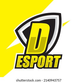 D letter mark Esport logo team, modern simple e sports template font, gaming font logo illustration