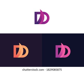 D-Letter-Minimales, sauberes und symbolträchtiges Logo
