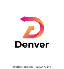 Diseño de logotipo moderno 3d en letra D