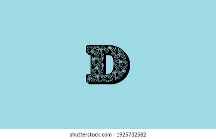 d letter modern logo broken design