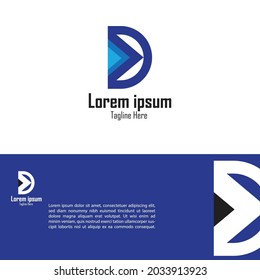 Vector de plantilla de diseño de logotipo moderno de letra D