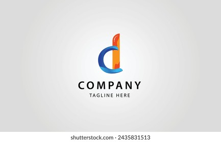 d letter modern logo design