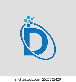 D Letter Moderne Technologie Vektor Logo Design