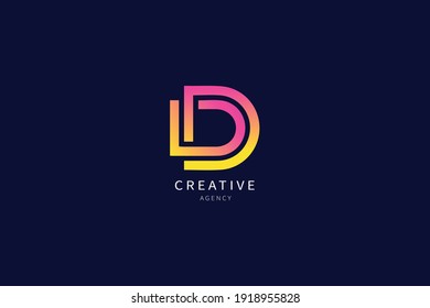 D Letter Monogram Logo Minimalist Design