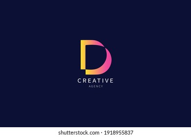 D Letter Monogram Logo Minimalist Design