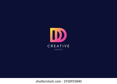 D Letter Monogram Logo Minimalist Design