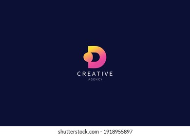 D Letter Monogram Logo-Minimaldesign
