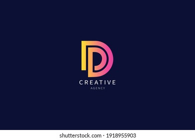 D Letter Monogram Logo Minimalist Design