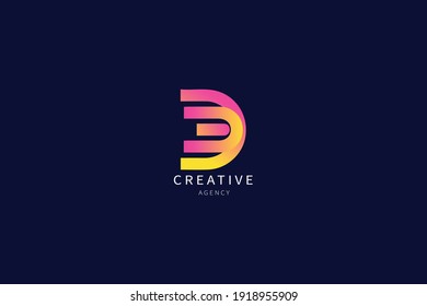 D Letter Monogram Logo Minimalist Design Stock Vector (Royalty Free ...