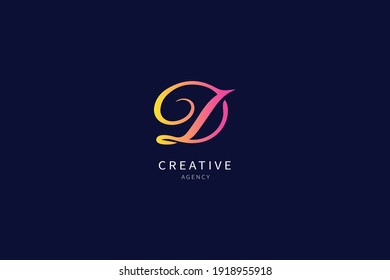 D Letter Monogram Logo Minimalist Design