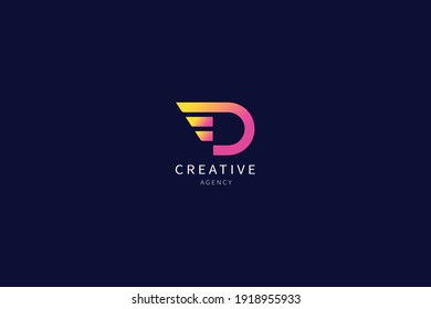 D Letter Monogram Logo Minimalist Design