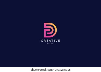 D Letter Monogram Logo-Minimaldesign