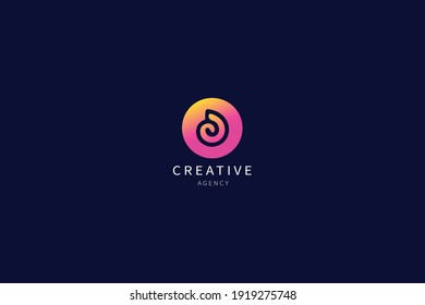 Diseño minimalista del logotipo del monograma de la letra D