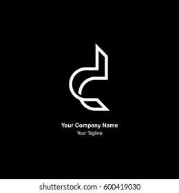 d letter monogram, negative space