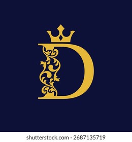 d letter ornament vector abstract logo modern style