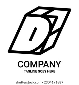 The D letter outline logo. Perfect for t-shirts and other customization, use alone or with your own text.
