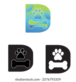 D letter paw pet logo template.D vance campaign logo