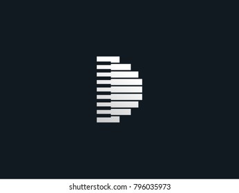 D letter piano logo vector