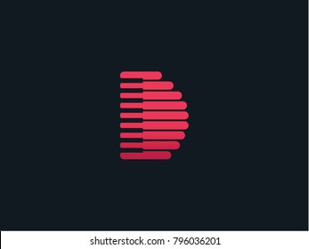D letter piano logo vector