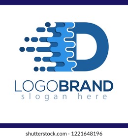 D Letter Pixel Icon Vector Logo element. Letter speed logo template