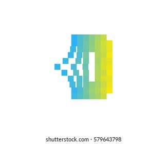 D Letter Pixel Logo Design Element