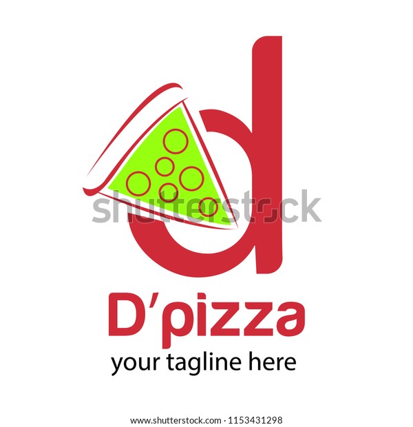 D Letter Pizza Logo Template Stock Vector Royalty Free