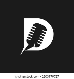 D Letter Podcast Logo Vector