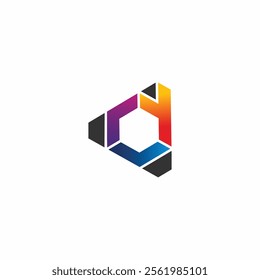 D letter Polygon, vector design logo inspiration