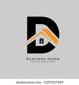 D Letter Real Estate Logo, Design-Logo für Vektorgrafik-Vorlagen für das Design von Property Business Image Start mit Alphabet D